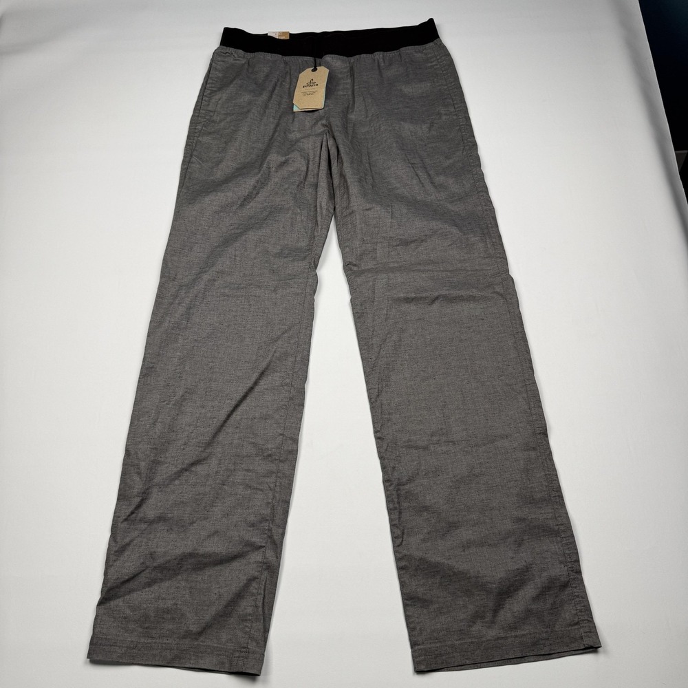 Prana Men's Gray Vaha Pants with Black Waistband Medium Length 34 NWT